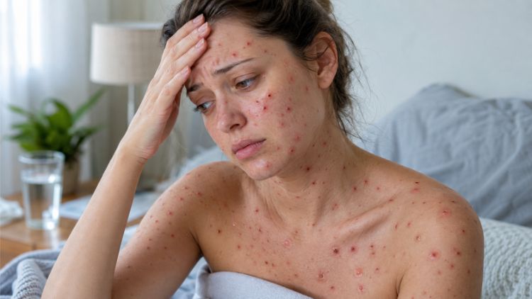 Thuỷ đậu gây các nốt phỏng nước đặc trưng trên da