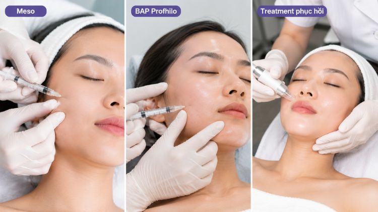 Meso, BAP Profhilo hoặc treatment phục hồi giúp cải thiện nền da căng bóng