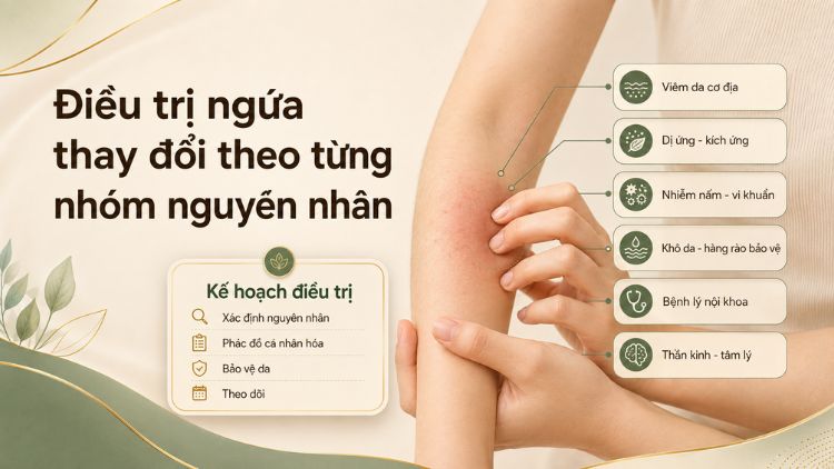 Điều trị ngứa thay đổi theo từng nhóm nguyên nhân 