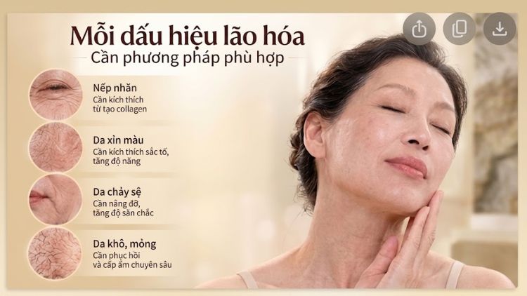Mỗi dấu hiệu lão hóa cần phương pháp phù hợp