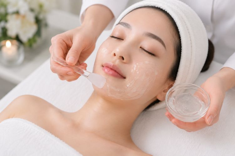 Làm sạch da & bôi gel lạnh