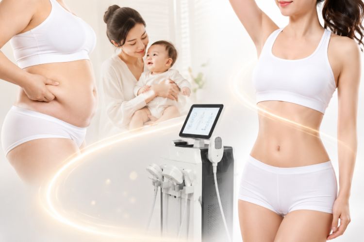 cách làm săn chắc da bụng sau sinh
