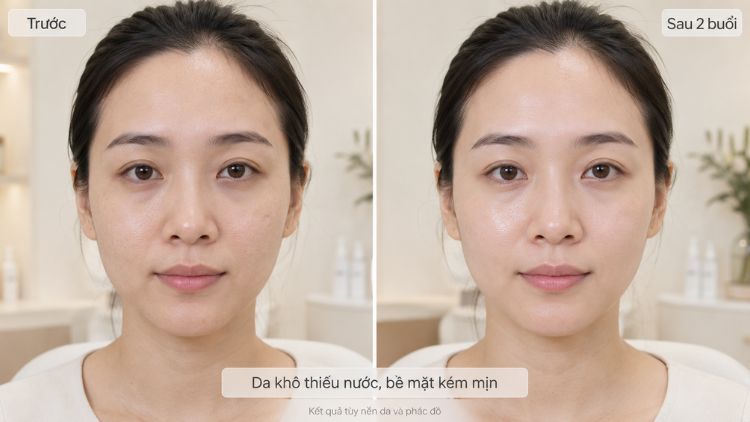 Da khô thiếu nước, bề mặt kém mịn