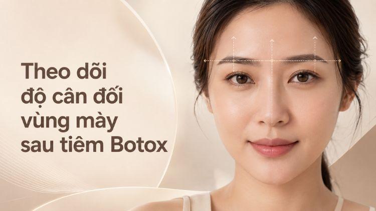 Theo dõi độ cân đối vùng mày sau tiêm Botox