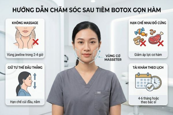 Chăm sóc đúng cách sau tiêm giúp botox gọn hàm đạt hiệu quả tốt