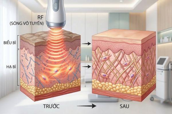 Sóng RF kích thích tái tạo collagen, duy trì hiệu quả nâng cơ lâu dài