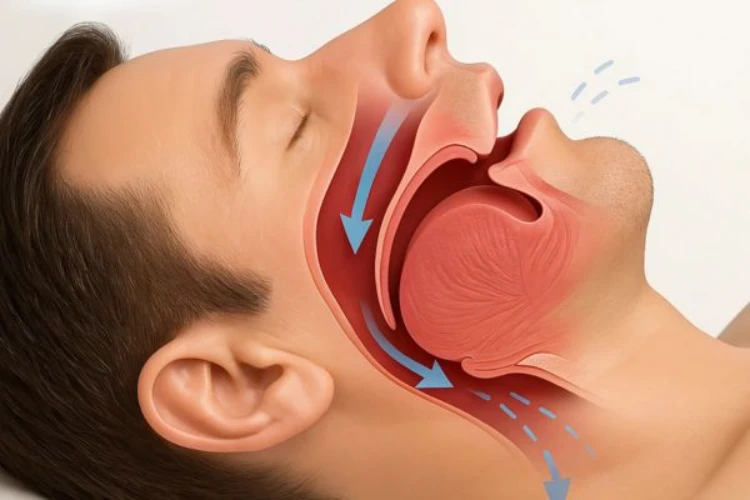Ngủ ngáy có thể do cấu trúc đường thở, cân nặng và thói quen sinh hoạt
