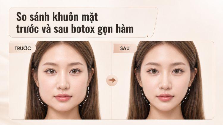 So sánh khuôn mặt trước và sau botox gọn hàm