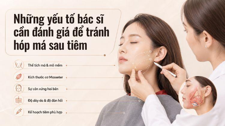Những yếu tố bác sĩ cần đánh giá để tránh hóp má sau tiêm