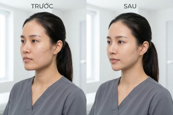 Tiêm botox gọn hàm giúp đường viền hàm thon gọn hơn