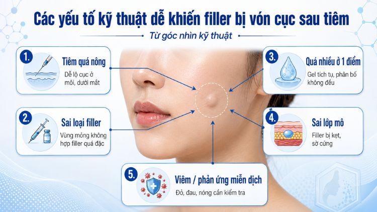 Các yếu tố kỹ thuật dễ khiến filler bị vón cục sau tiêm