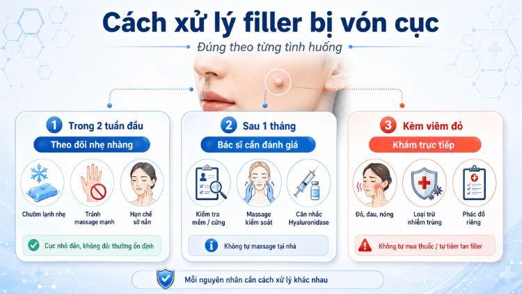 Các hướng xử lý filler vón cục tùy theo từng mức độ