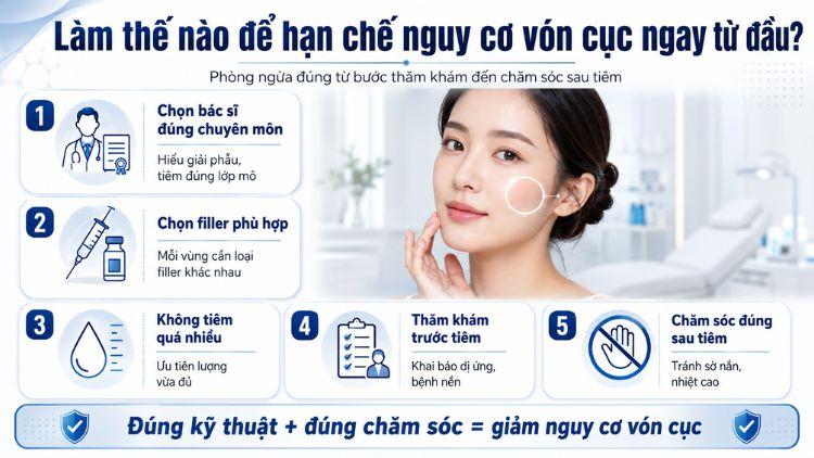 Thăm khám và kỹ thuật tiêm đúng giúp hạn chế filler vón cục