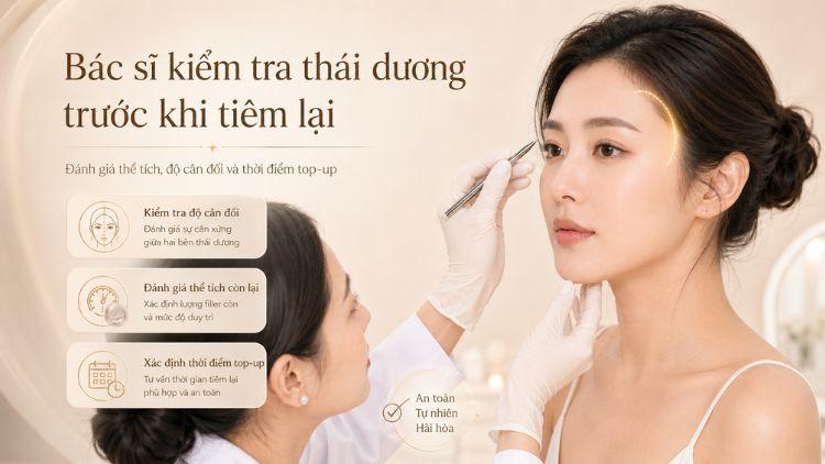 Bác sĩ kiểm tra thái dương trước khi tiêm lại