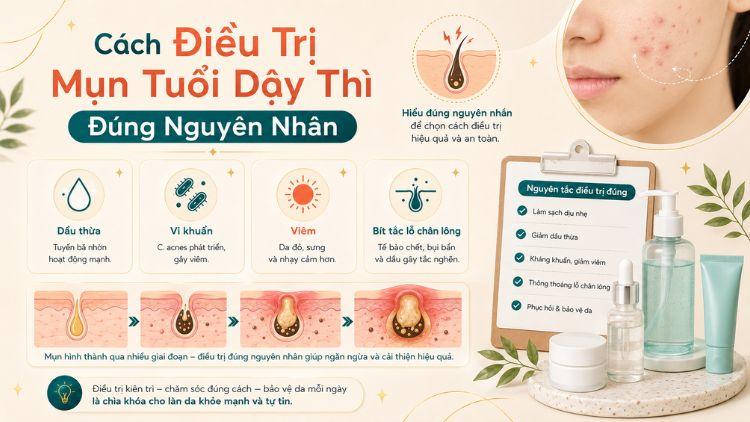 Tuổi dậy thì dễ nổi mụn thường là do thay đổi hormone