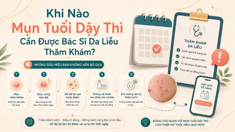 Mụn viêm kéo dài nên được bác sĩ đánh giá và xử lý