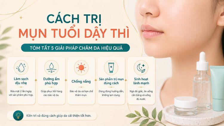 cách trị mụn tuổi dậy thì