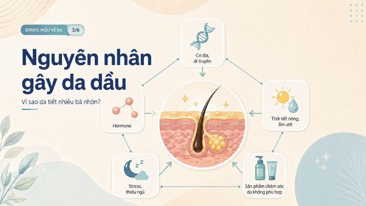 Các yếu tố ảnh hưởng khiến da tiết nhiều dầu