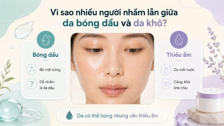 Da thiếu nước dễ gây nhầm lẫn loại da