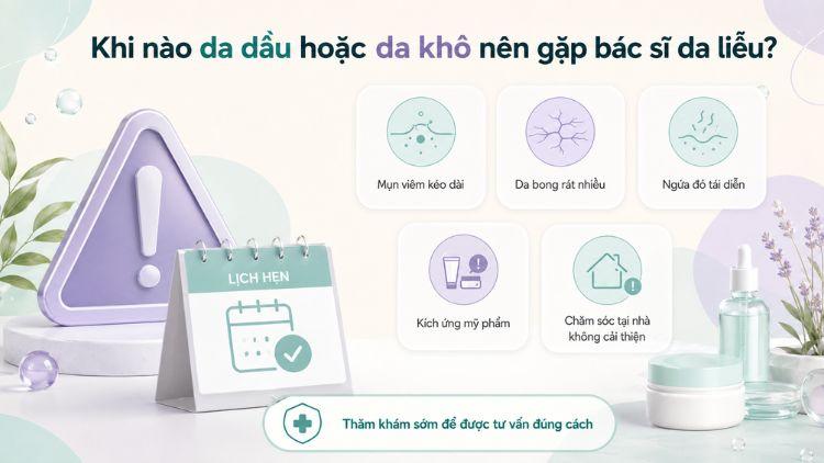 Thăm khám khi da kéo dài kích ứng hoặc mụn