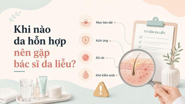 Dấu hiệu da hỗn hợp cần được thăm khám sớm
