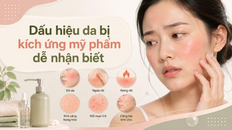 Da đỏ, ngứa và bong tróc do kích ứng mỹ phẩm