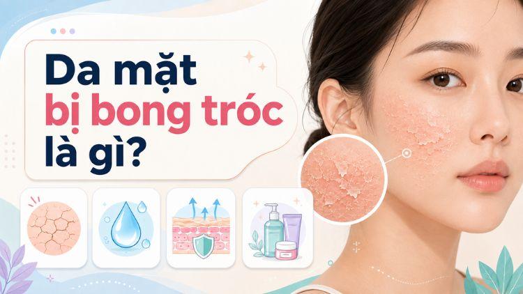 Da mặt bong tróc vảy trắng do khô da tạm thời