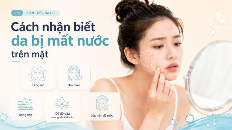 Dấu hiệu da thiếu nước thường gặp trên mặt