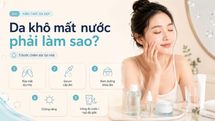 Các bước chăm sóc giúp phục hồi da thiếu nước