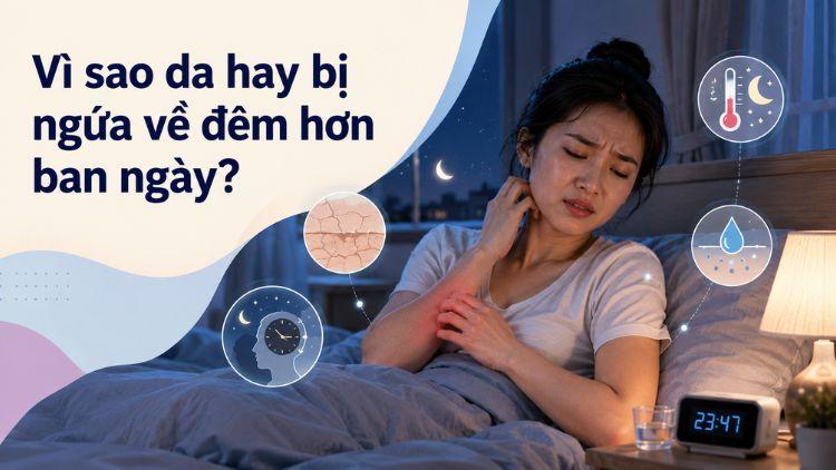 Da khô và kích ứng khiến ngứa tăng khi ngủ