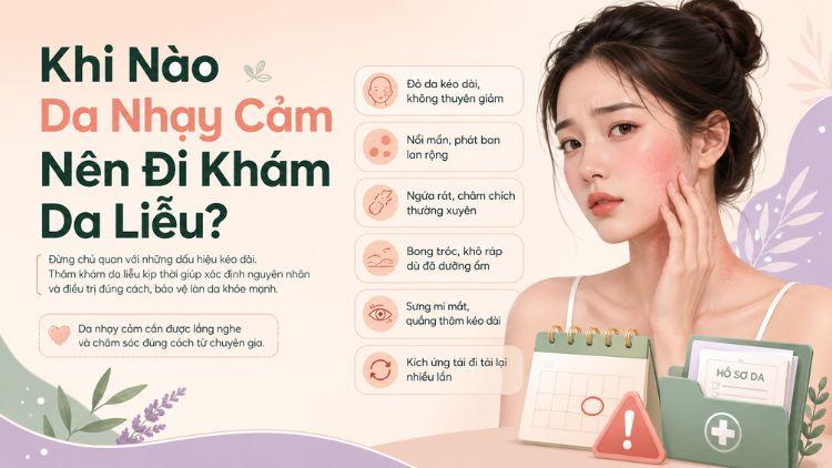 Thăm khám da liễu khi đỏ rát kéo dài