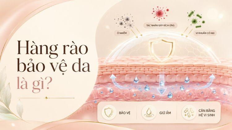 Cấu trúc hàng rào bảo vệ giúp làn da giữ được độ ẩm