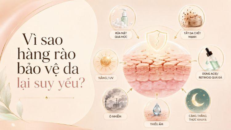 Nhiều yếu tố có thể làm hàng rào da suy yếu