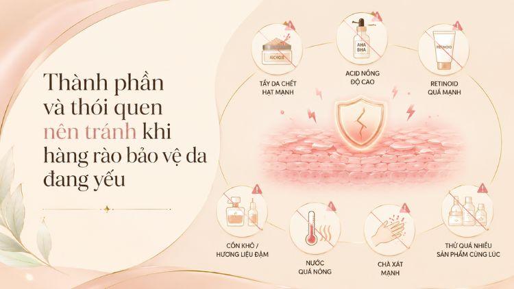 Tránh treatment quá mức khi da đang nhạy