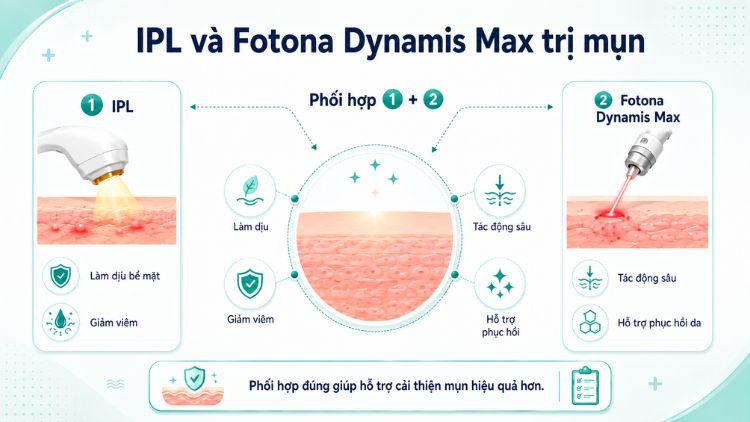 IPL và Fotona Dynamis Max trị mụn