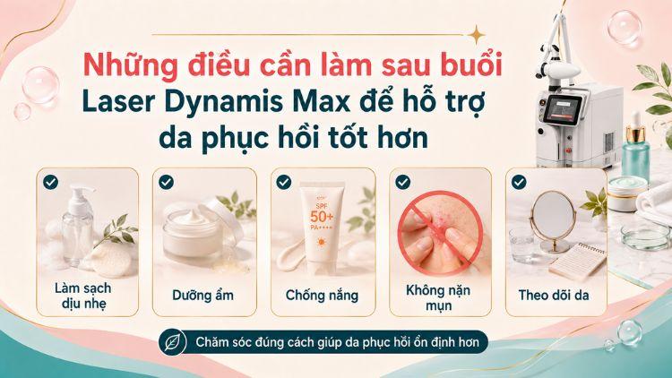 Hướng dẫn chăm sóc da sau điều trị Laser Dynamis Max