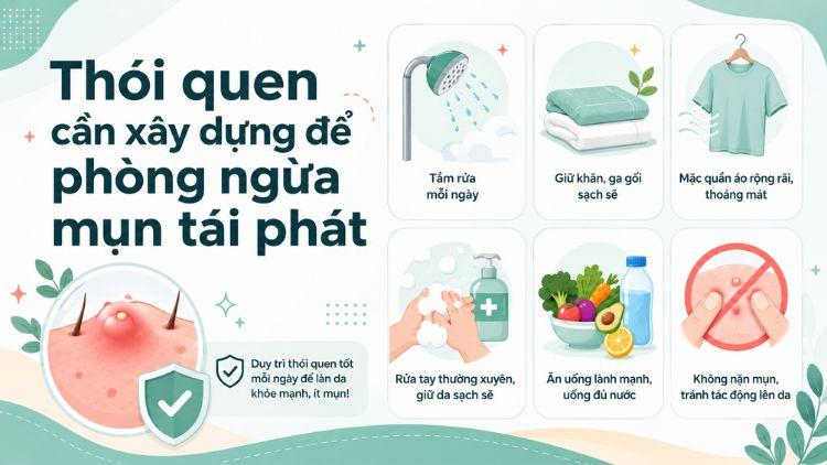 Duy trì thói quen giúp giảm nguy cơ nhọt tái phát