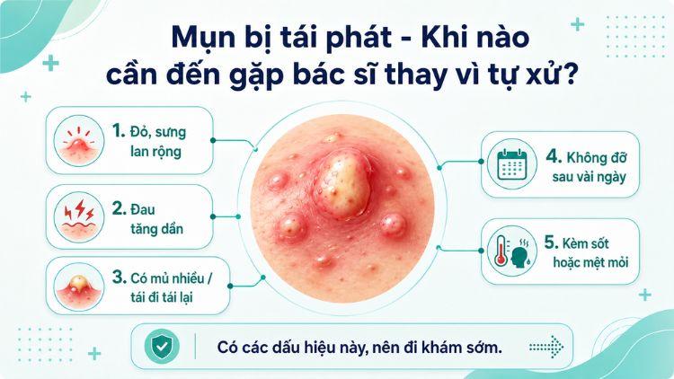 Thăm khám sớm giúp hạn chế thâm sẹo do mụn