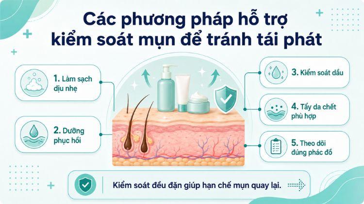 Điều trị đúng hướng giúp kiểm soát mụn ổn định hơn