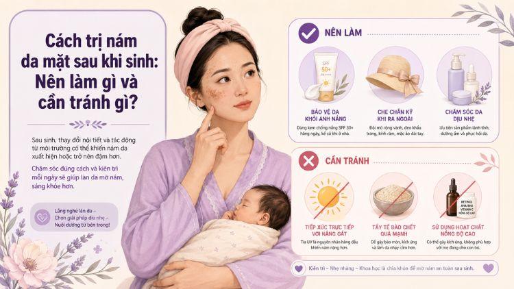 Điều trị nám sau sinh cần được đánh giá kỹ