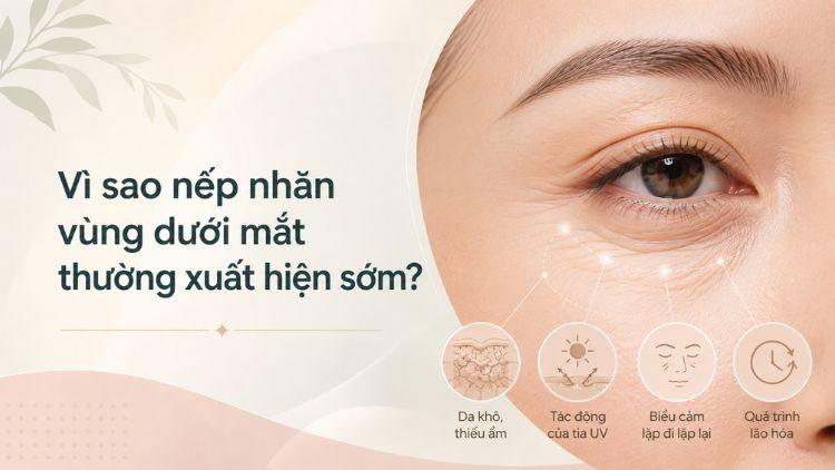 Da vùng mắt mỏng dễ lão hóa theo thời gian