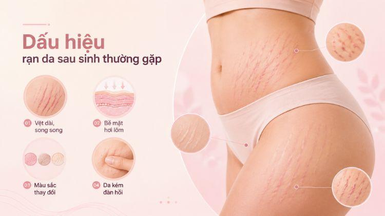 Rạn da có thể đỏ, tím hoặc trắng bạc