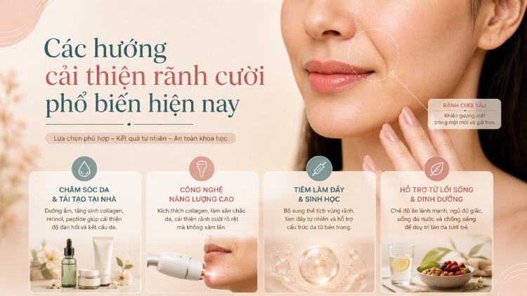 Mỗi tình trạng rãnh cười cần hướng cải thiện khác nhau