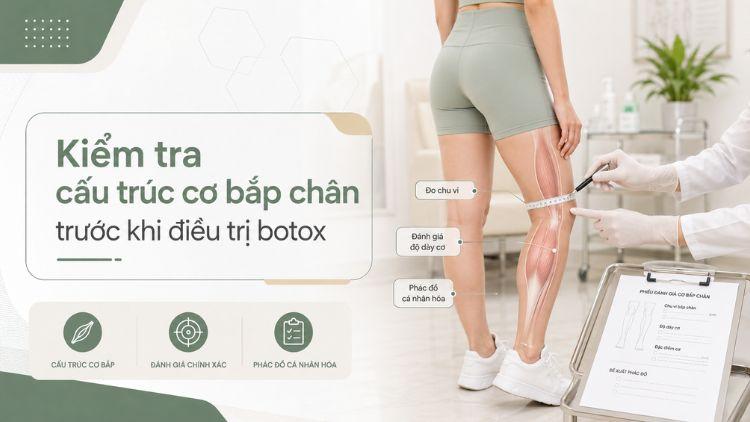 Kiểm tra cấu trúc cơ bắp chân trước khi điều trị botox