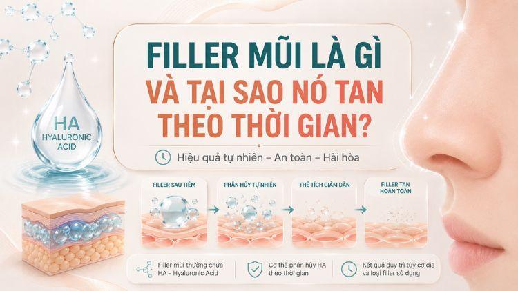 Mô phỏng filler HA phân hủy dần theo thời gian trong mũi
