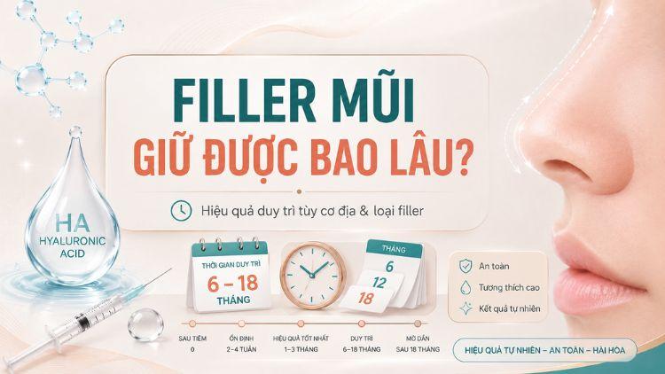 Theo dõi thời gian duy trì filler HA vùng sống mũi