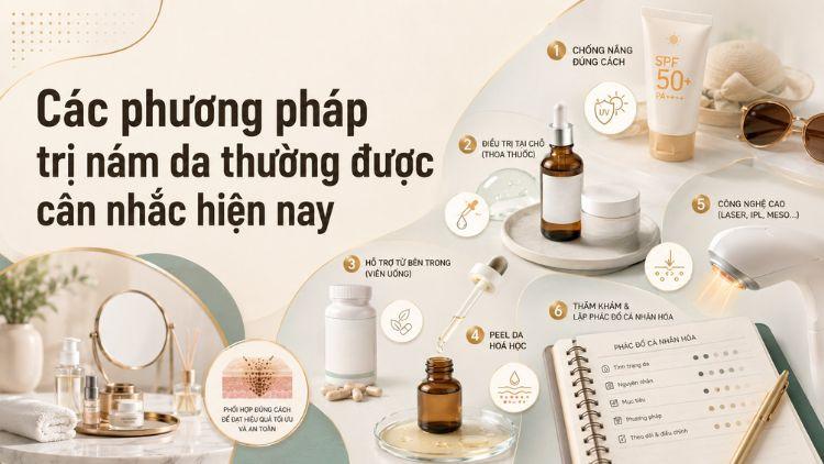 Nhiều phương pháp có thể được cân nhắc trong trị nám