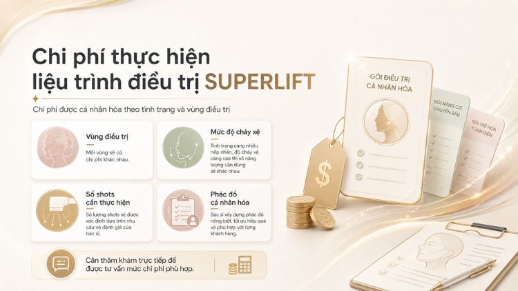 Chi phí SUPERLIFT phụ thuộc vùng điều trị và chỉ định