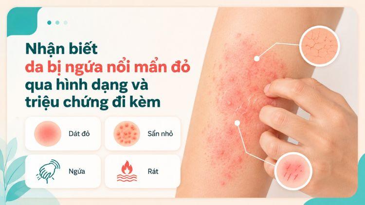 Nhận diện mẩn đỏ qua ngứa, hình dạng, vị trí