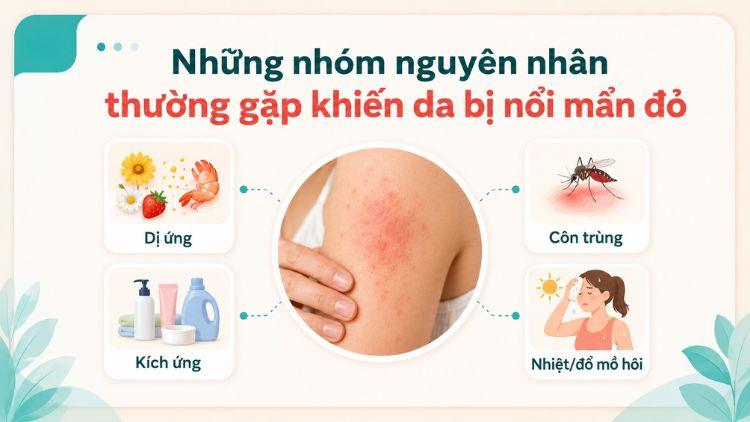 Những nguyên nhân phổ biến gây mẩn đỏ trên da